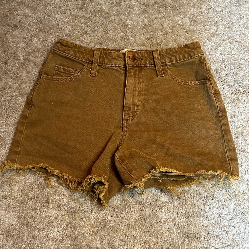 Universal Thread Women’s Mustard Brown Vintage Midi Jean Shorts Sz 0